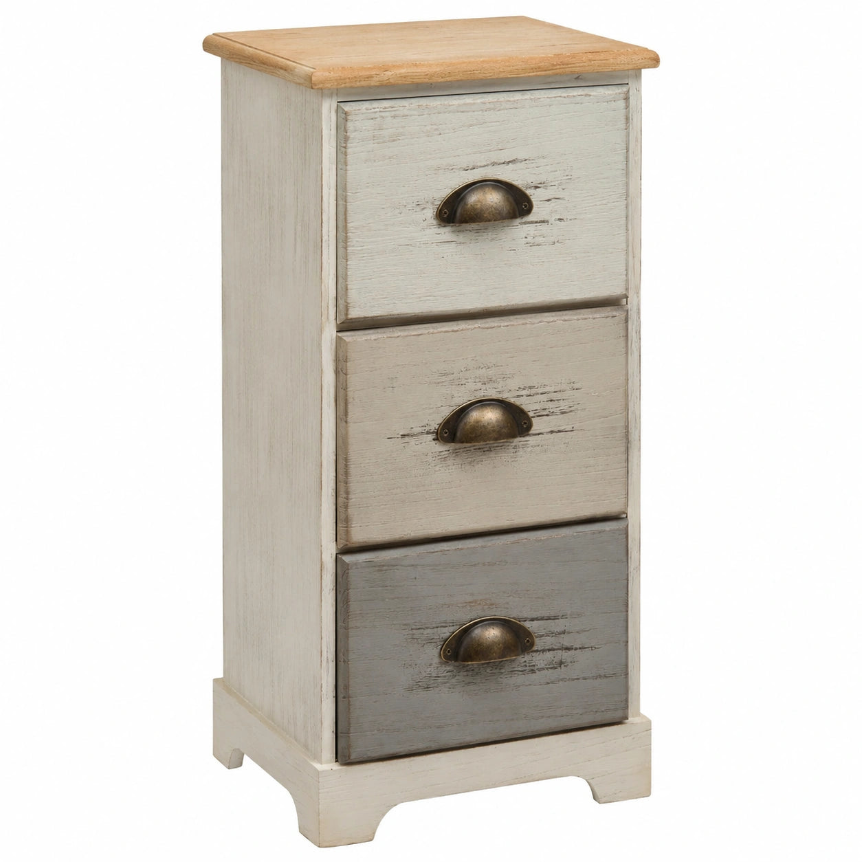 Commode 3 Tiroirs Vintage en Bois pour Chambre ou Salle de Bain