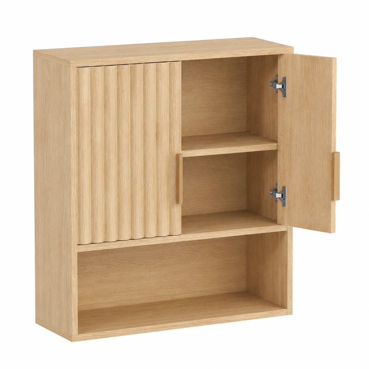 Armoire Murale de Salle de Bain avec Étagères et Portes, 58x20x62 cm