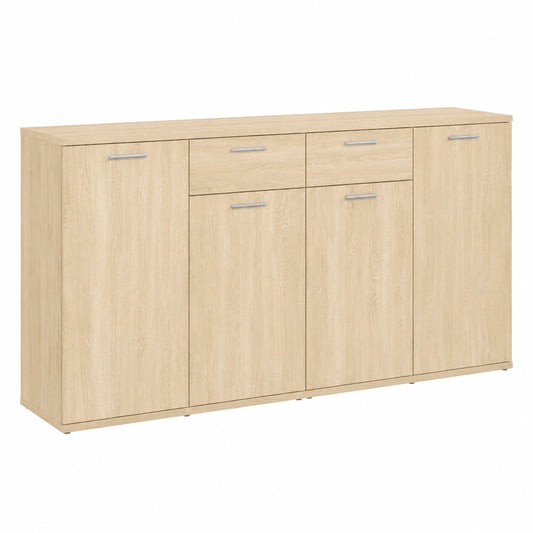Buffet en Bois d'Ingénierie avec 4 Portes et 2 Tiroirs, Chêne Sonoma, 160x36x75 cm