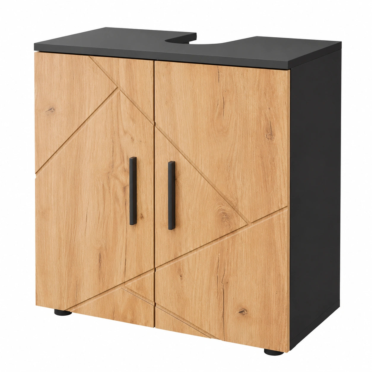 Meuble de Salle de Bain avec Étagère de Rangement 60x59cm