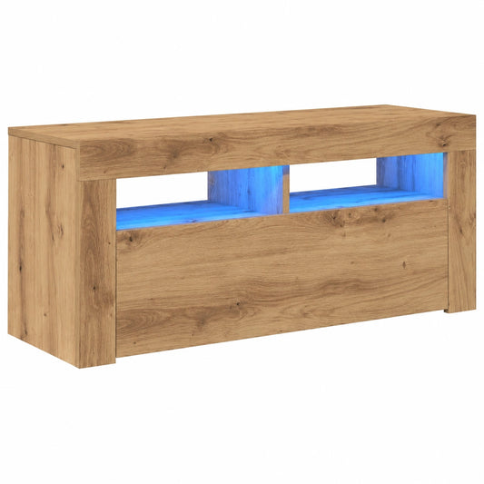 Meuble TV avec Éclairage LED en Bois d'Ingénierie