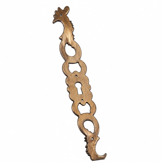 Paire de poignées de porte gauche en zamak, laiton vieilli, 194mm