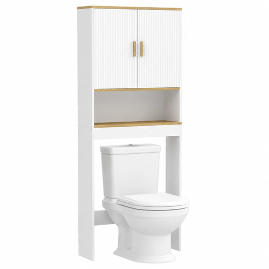Étagère de Salle de Bain sur WC à 3 Niveaux avec Étagères Ajustables
