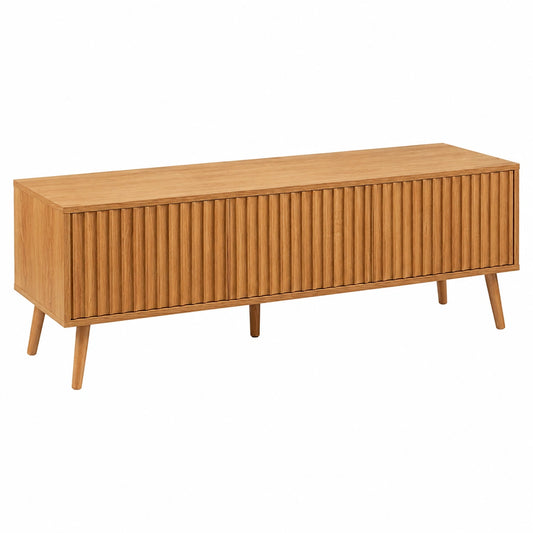 Meuble TV 3 Portes en Chêne, 130x40x45 cm