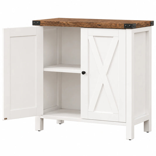 Buffet de Cuisine Vintage avec Étagère Réglable et Portes