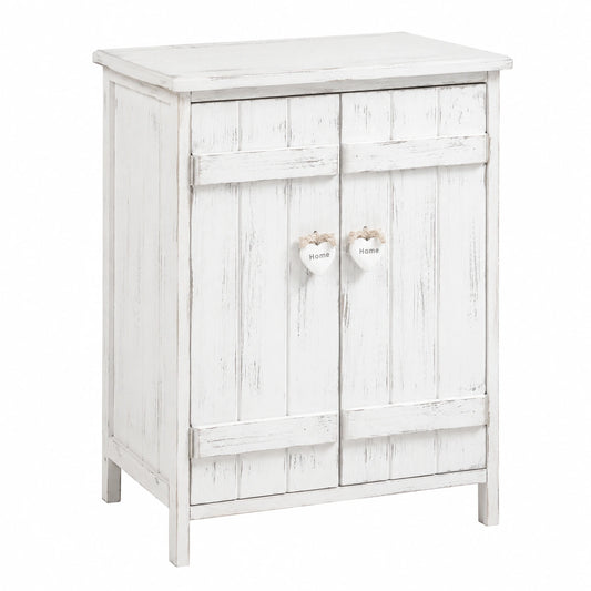 Buffet de Rangement Bois Blanc 2 Portes pour Chambre et Salon