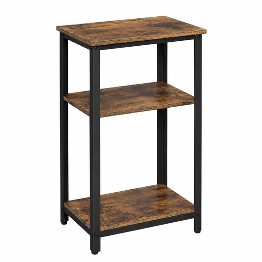 Table d'appoint industrielle avec étagères de rangement vintage pour salon