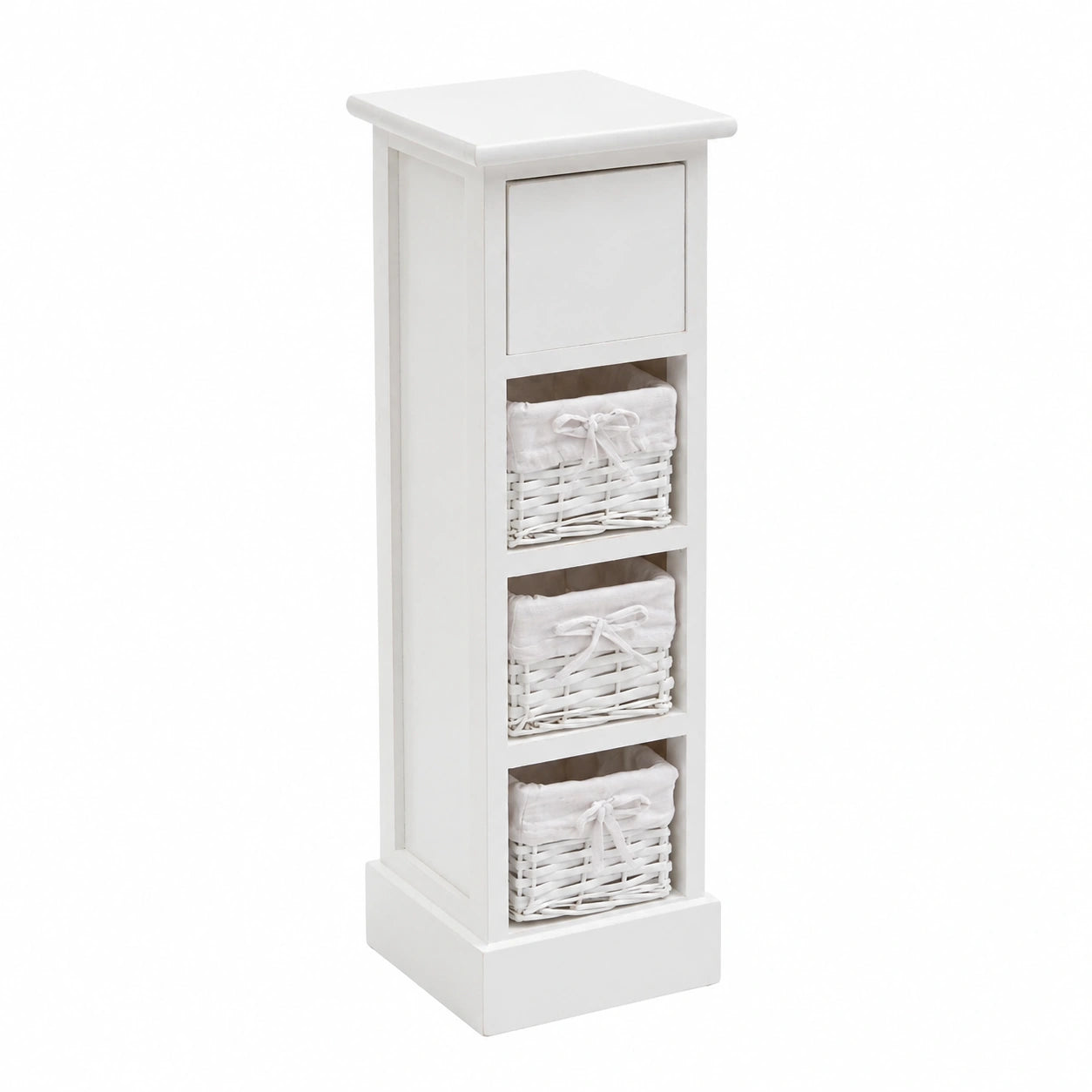 Chiffonnier en Bois Blanc avec Tiroir et Paniers