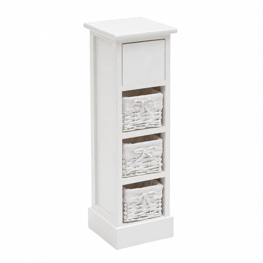 Chiffonnier en Bois Blanc avec Tiroir et Paniers