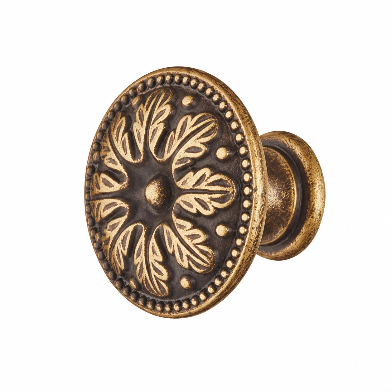 Boutons de meuble en laiton marron pour tiroirs et placards, style vintage antique, Ø 30 mm