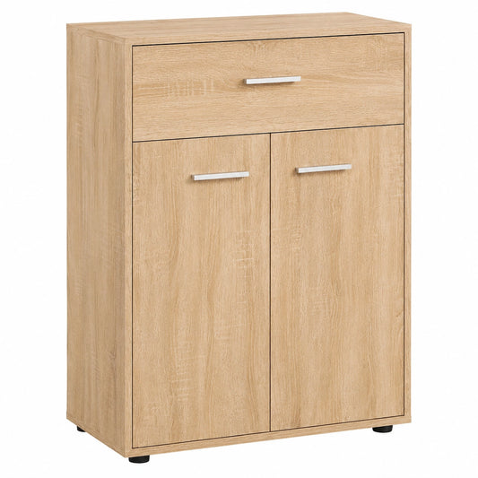 Buffet de Rangement en Chêne Sonoma avec Tiroir et Portes