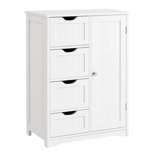 Armoire de salle de bain vintage avec étagères en blanc