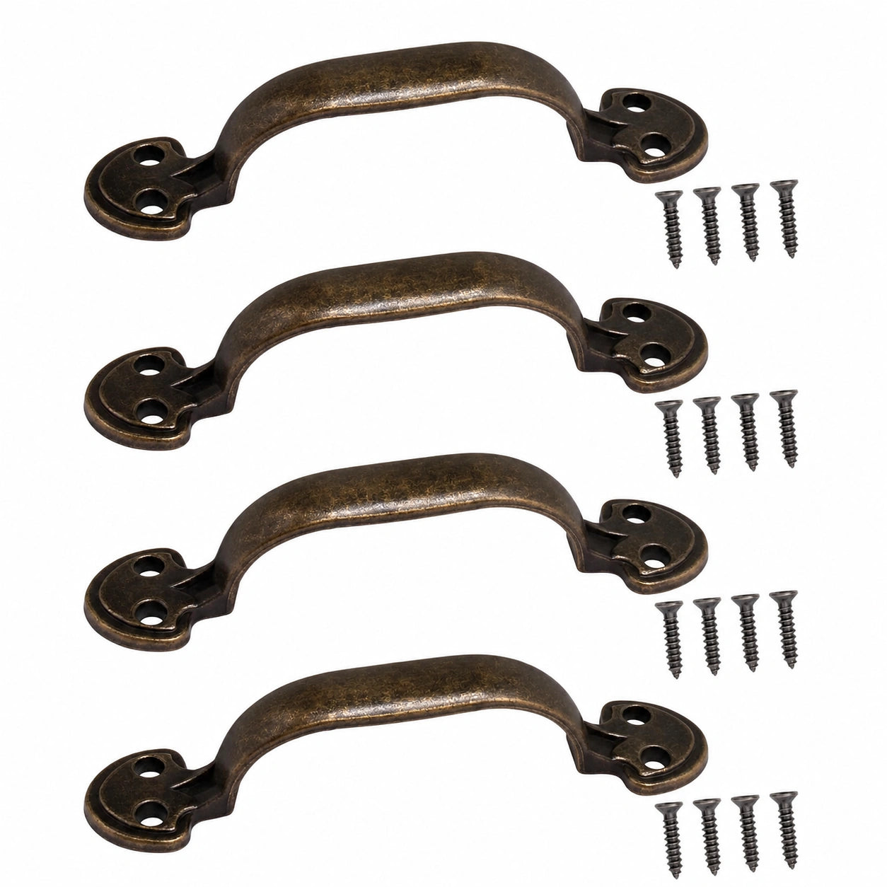 Lot de 4 poignées de meuble en laiton bronze vieilli 115 x 24 mm