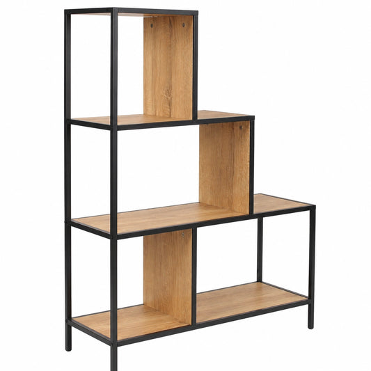 Étagère escalier vintage 3 niveaux en bois pour salon ou bureau