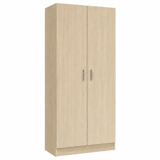 Armoire multifonction avec portes et étagères couleur chêne
