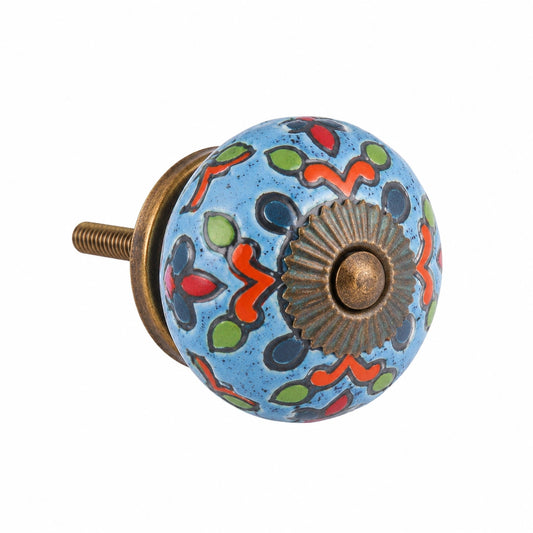 Boutons d'ameublement en céramique élégants - Lot de 20 pièces colorées peintes à la main